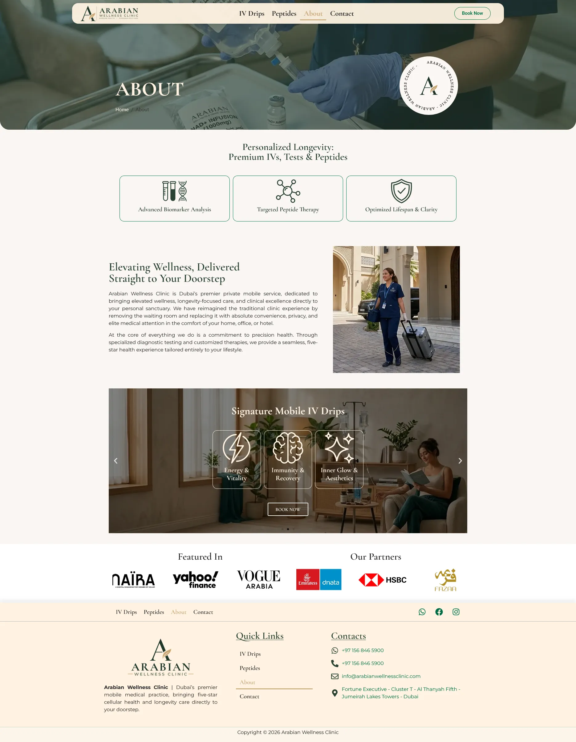 Arabian Wellness Clinic about page