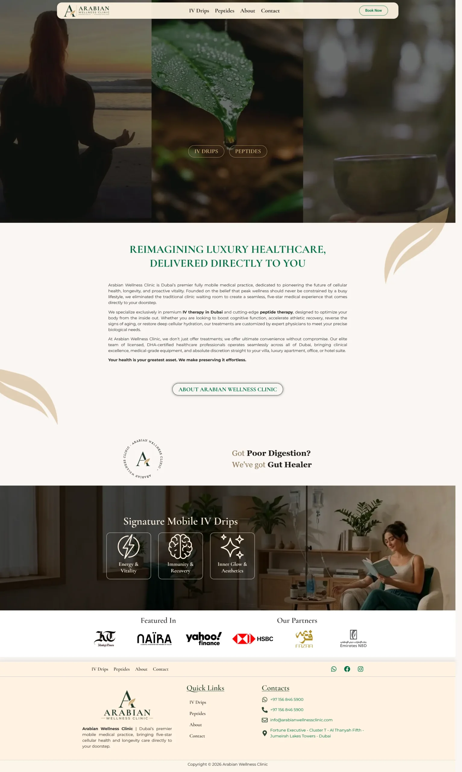 Arabian Wellness Clinic homepage